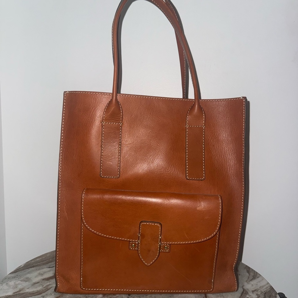 Frye Cognac Brown Leather Tote